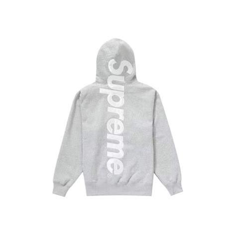 Supreme Satin Appliqué Hooded Sweatshirt Heather Greysupreme Satin