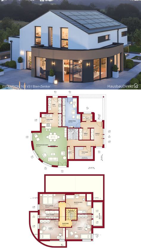 Moderner Einfamilienhaus Grundriss Mit Satteldach And Xl Erker Bauen