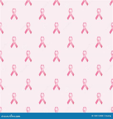 Breast Cancer Awareness Seamless Pattern Of Pink Ribbon On Pink