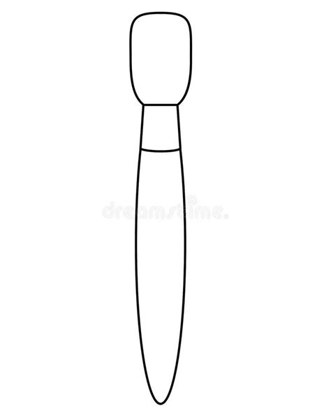 Paintbrush Art Tool Vector Linear Picture For Coloring Outline