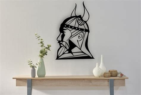 Viking Head Design Laser Cut Svg Dxf Files Wall Sticker Etsy