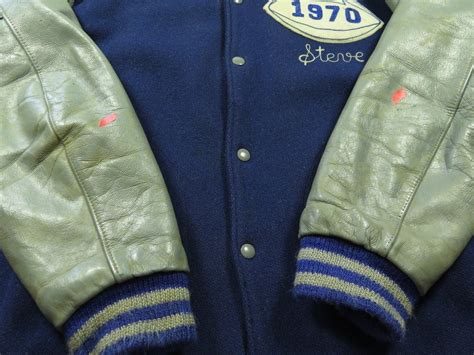 Vtg 70s Empire Warriors Football Letterman Jacket 40 Leather D Pocket