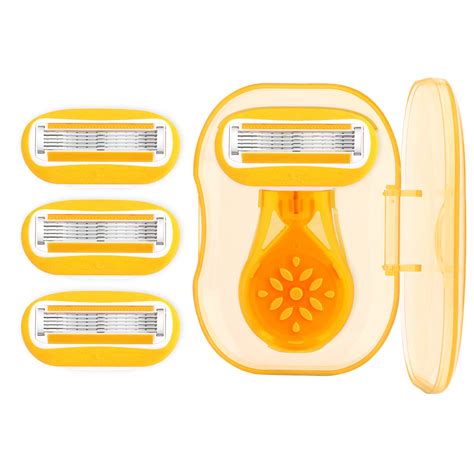 5 Blade Mini Razors For Women With Handle Refills And Case Portable