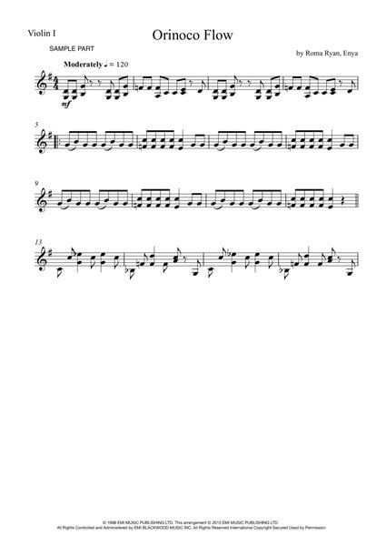 Orinoco Flow by Enya - Violin Solo - Digital Sheet Music | Sheet Music Plus