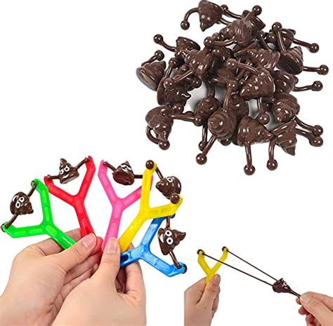 Poop Slingshot Toy Mini Rubber Slingshot Flying Poop Toys Stretchy