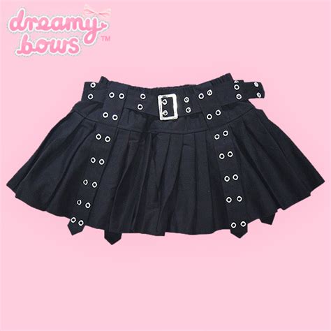 Buy Acdc Rag Pleated Belt Skirt Black At Dreamy Bows