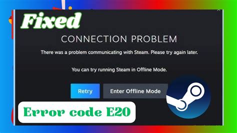 HOW TO Fix Steam Error Code E20 There Was A Problem Communicating