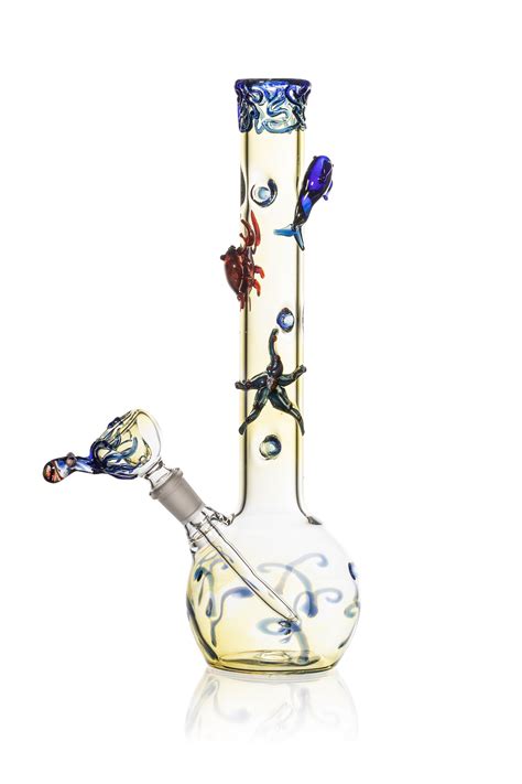 Hand Blown Glass Bong Marine Biodiversity Bongin