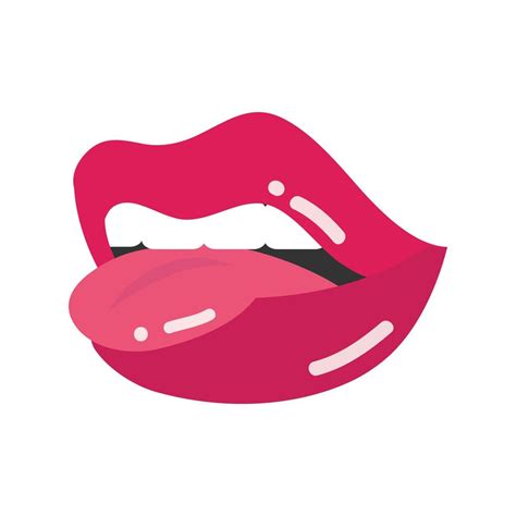 Pop Art Mouth And Lips Sexy Mouth Biting Tongue Flat Icon Design 2602289 Vector Art At Vecteezy