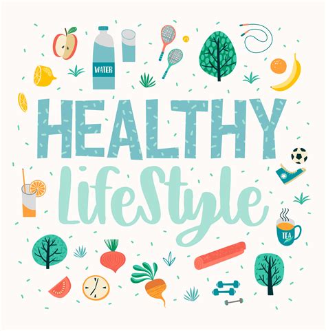 Healthy Lifestyle Vector Illustration Design Elements For Graphic