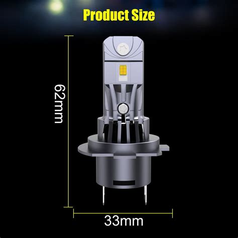 Cheap 2pcs H7 Led Powerful Headlight Bulb Mini Wireless 40000lm 6500k Csp For Car Headlamp Auto