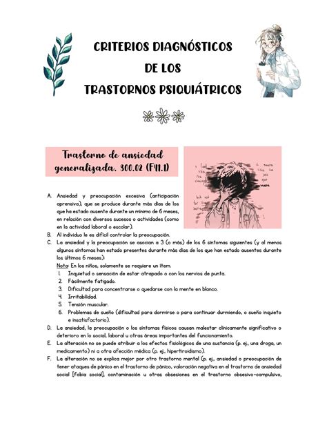 Solution Criterios Diagn Sticos De Los Trastornos Psiqui Tricos