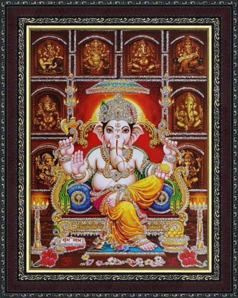 Avercart Lord Ganesha With Ashtavinayak 8 Forms Of Ganesha Poster