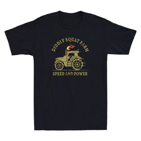 Diddly Squat Farm Speed And Power Funny Tractor Farmer Quote Retro Men