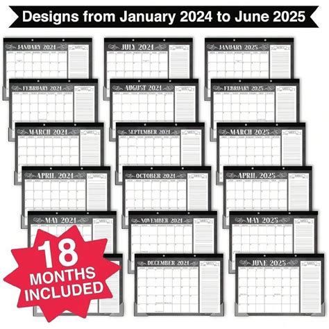 Chalkboard Large Desk Calendar Desk Calender Monthly