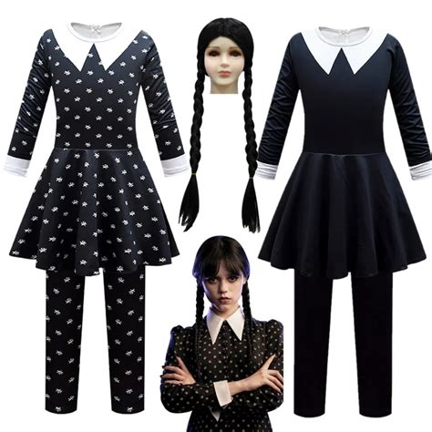 Disfraces De Cosplay De Wednesday Addams Para Ni Os Mono De Morticia