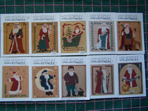 Lot Of Homespun Collectibles Christmas Santa Cross Stitch Patterns