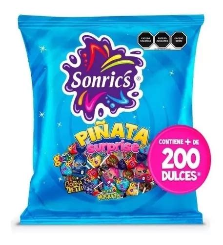 Bolsa De Dulces Surtidos Piñata Sonrics 2 Kg De 200 Dulces