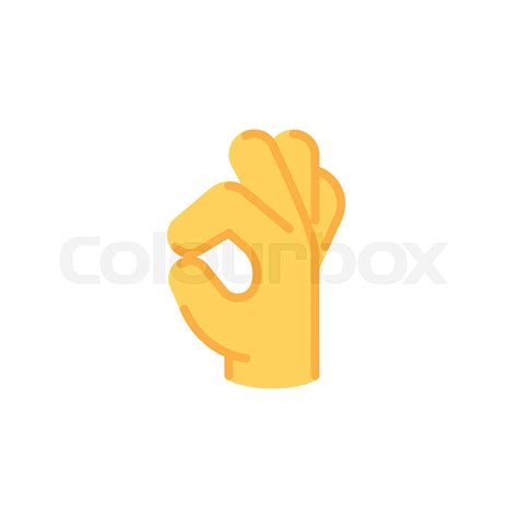 Ok Hand Gesture Flat Icon Stock Vector Colourbox