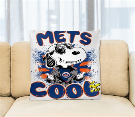 MLB Baseball New York Mets Cool Snoopy Pillow Square Pillow Tee For