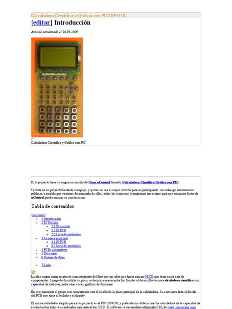 Calculadora Cientifica y Gráfica Con PIC18F4550 | PDF | Placa de ... 