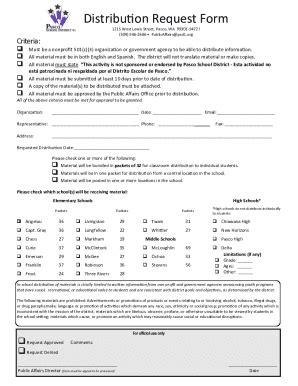 Fillable Online Distribution Request Form Fax Email Print PdfFiller