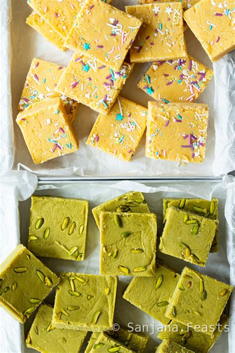 Pistachio Barfi Recipe 2 Ingredients Indian Sweets Sanjanafeasts