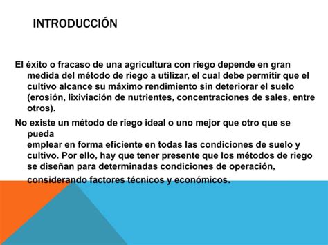 CLASE 2 DE RIEGO TERCERO El Riego En La Agricultura PPT