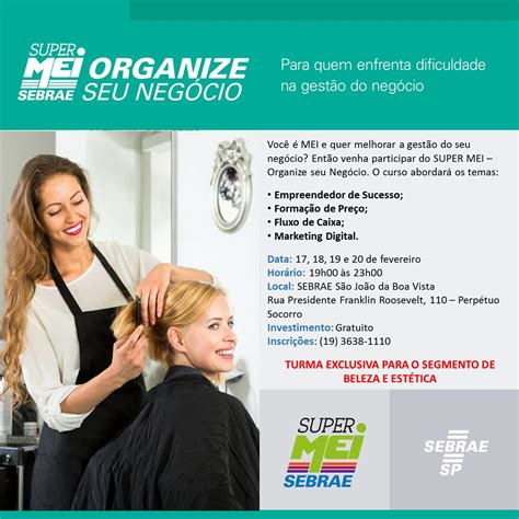 Sebrae oferece capacitação gratuita para MEI do segmento de beleza e