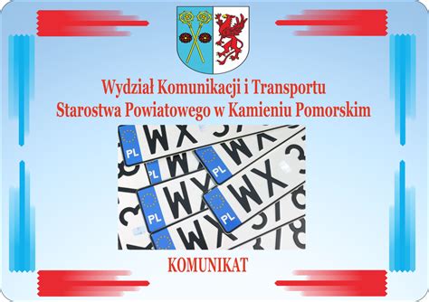 Informacja Wydzia U Komunikacji I Transportu Starostwo Powiatowe W