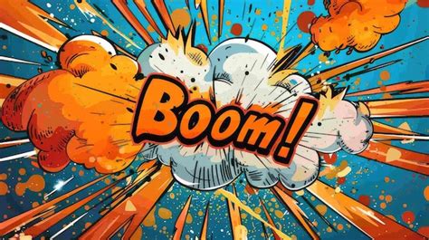 Premium Photo Dynamic Comic Boom Speech Bubble With Explosive Comic