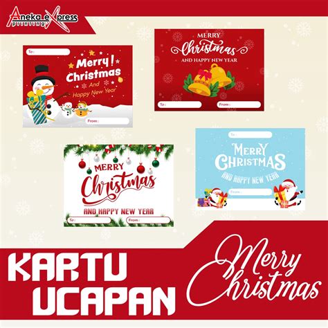 Jual Kartu Ucapan Natal Merry Christmas Greeting Card Natal Gift