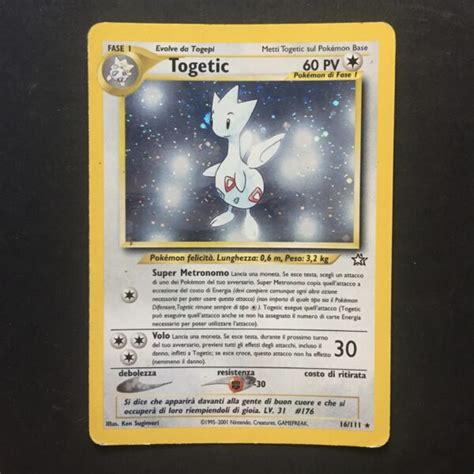 Carta Pokemon Togetic Holo Neo Genesis Ita Playingcards Tarotlandia