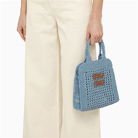 Miu Miu Light Blue Straw Handbag TheDoubleF