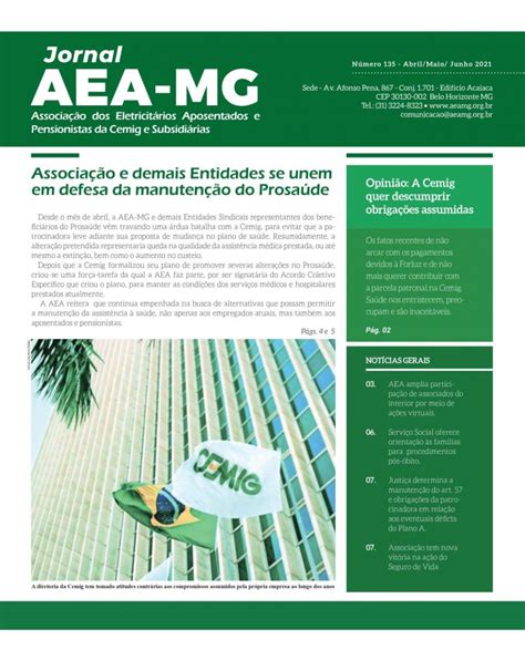 Confira a última edição do JORNAL AEA AEA MG