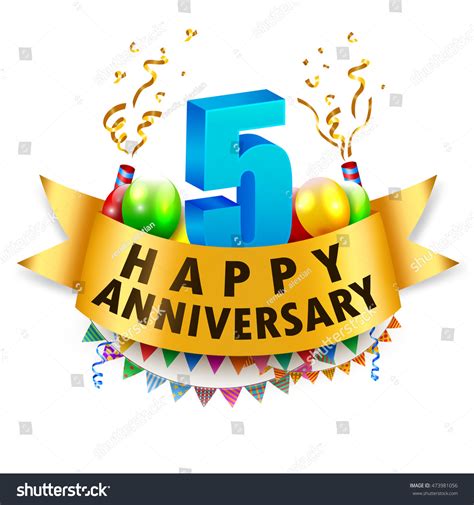 Happy 5th Anniversary Celebration Stock Photo 473981056 Shutterstock