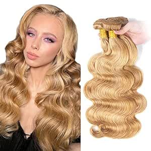 Amazon P27 613 Highlight Honey Blonde Bundles Human Hair Body Wave Bundles 24 26 28 Inch