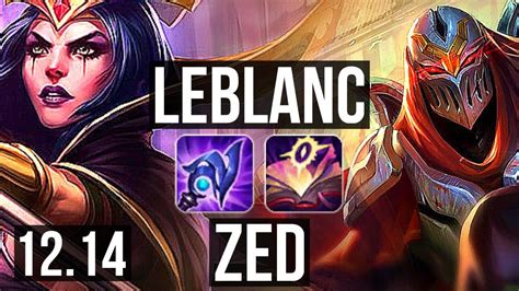 Leblanc Vs Zed Mid M Mastery Legendary Games Euw