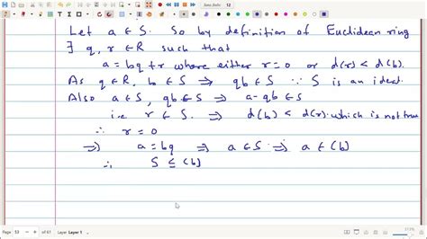 Lec 10 Properties Of Euclidean Ring Youtube