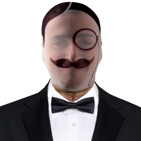 Gentlemans Disguise Moustache And Monocle Face Mask Fancy Dress Ebay