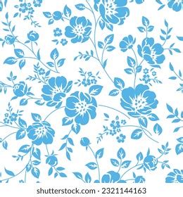 Seamless Floral Pattren Isolated On White Stock Vector Royalty Free