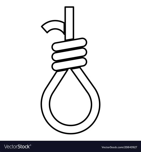 Gallows With Rope Noose Icon Black Color Flat Vector Image