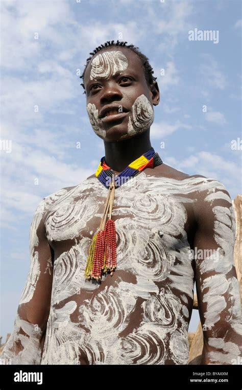 Painted Man From The Karo Tribe Southern Omo Valley Southern Ethiopia