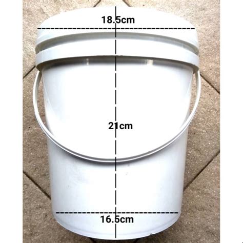 Jual PAIL EMBER BUCKET PLASTIK PLASTIK PP PUTIH POLOS VOLUME 5L