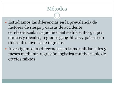 Diferencias Globales En Factores De Riesgo Etiolog A Pptx