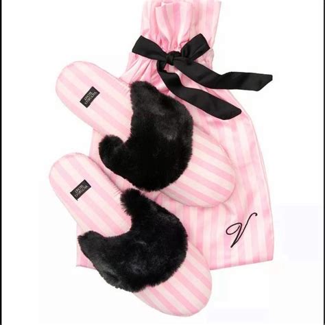 Pink Victorias Secret Slippers Nwt Satin Slipper Victoria Secret