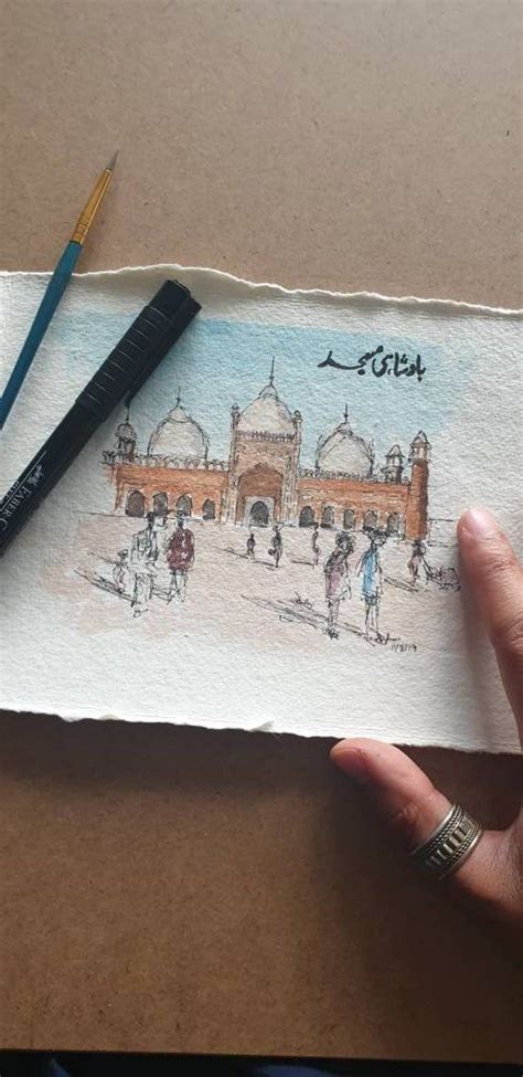 Badshahi Masjid Lahore Pakistani Art Mughal Mosque Unique Item A A