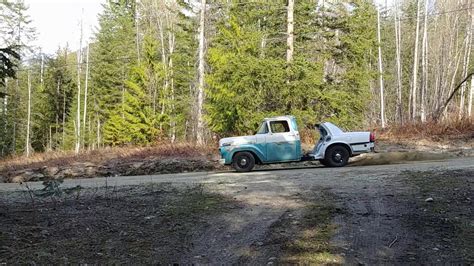 F100 Crown Vic Frame Swap Rooster Tail Youtube