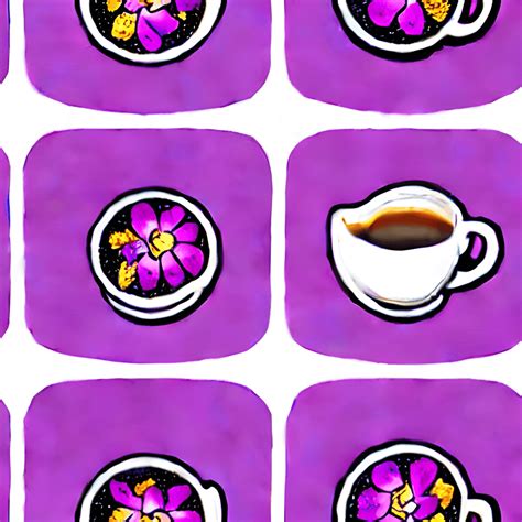 Purple Flowers in Coffee Mugs · Creative Fabrica