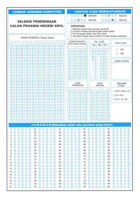 Scanner Lembar Jawaban Komputer Contoh Lembar Jawab Komputer
